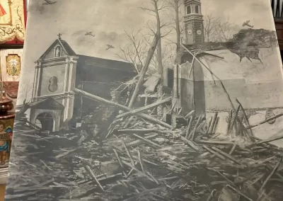 un'immagine della distruzione di pizzighettone dopo i bombardamenti della seconda guerra mondiale